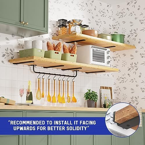 Goovilla Shelf Bracket, Floating Shelf Brackets 12 inch Long, 6 Pack, Black