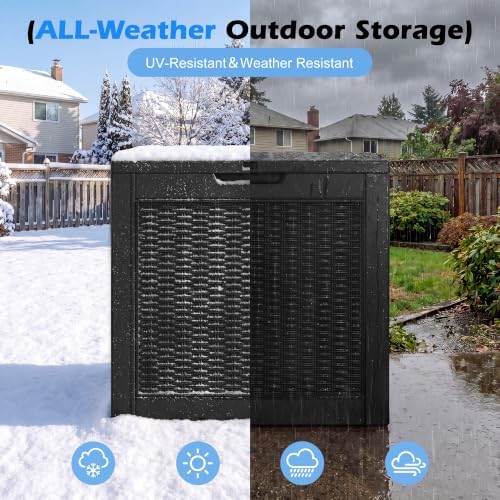 35 Gallon Outdoor Storage Box Waterproof Deck Box Patio Storage