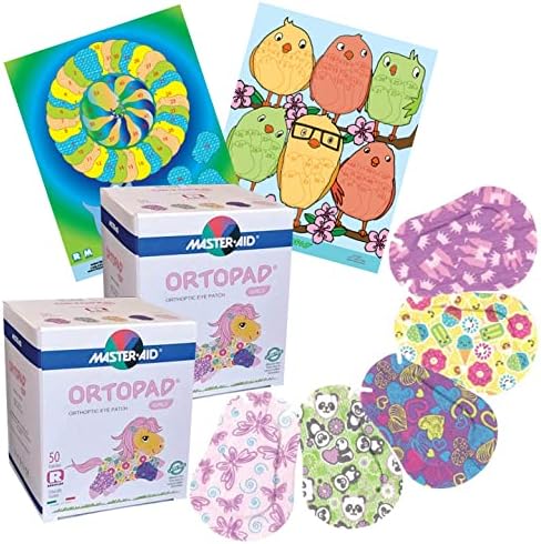 Ortopad® Girls Adhesive Eye Patches, 100 Patches + 2 Poster, Reg Size 4+ yr