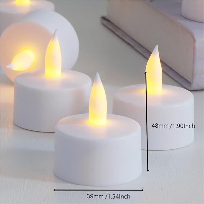 Rechargeable LED Tea Lights, Flickering Flameless Candles with Remote Timer, ...