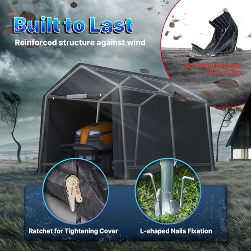ADVANCE OUTDOOR 10x10 ft Heavy Duty Outdoor Patio Portable Canopy Storage She...