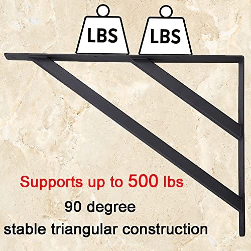 2Pcs Heavy Duty Shelf Bracket Countertop Support Brackets 16"x12" W...