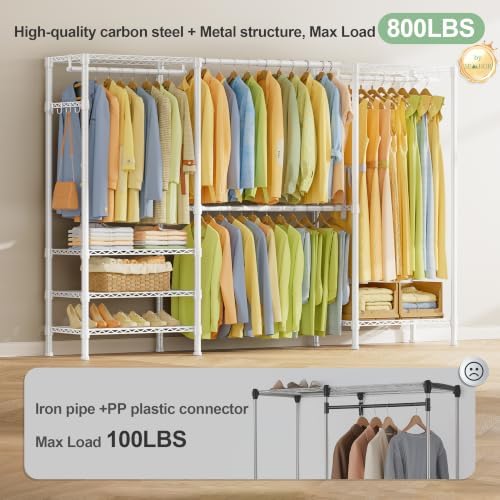 SEMHOR E06 Expandable Heavy Duty Clothes Rack for Reach-in Closet