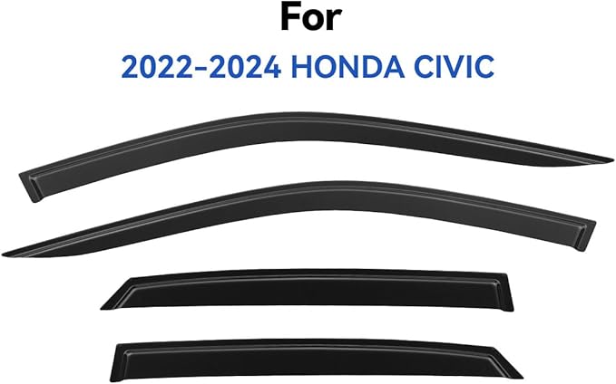 Window Visors Rain Guards for 2022 2023 2024 2025 Honda Civic, Out-Channel