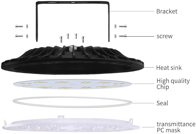 Viugreum 10 Pack 200W UFO LED High Bay Light, 20000LM 6500K Daylight White LED