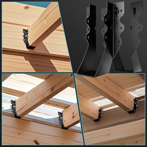 25 Pcs Black 2x6 Joist Hangers for Wood, 18 Gauge Rafter Brackets, face Mount...