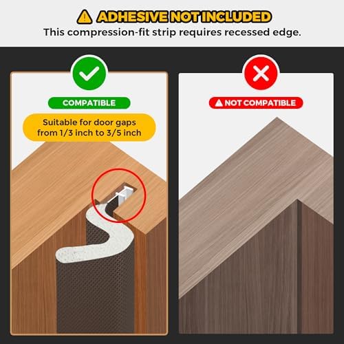 Ravinte Weather Stripping Door Seal, Q-Shaped Kerf Foam Strip, 50 FT, Brown