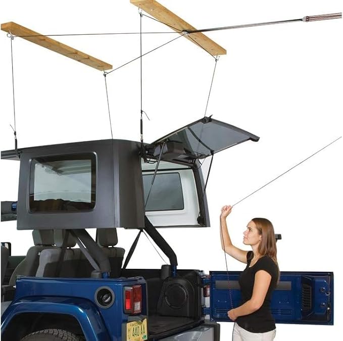 HARKEN - Truck Cap Overhead Garage Storage Hoist, Self-Leveling, Safe Anti-Drop