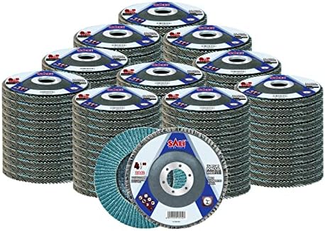 Sali 100 Pack Zirconia Flap Disc 40 Grit 4.5" x 7/8-Inch Sanding Disc Be...