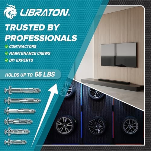 LIBRATON Molly Bolts for Drywall & Plaster Wall (0.12"-1.52"), ...