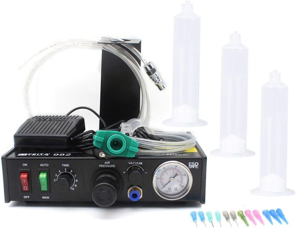FEITA 982 Auto Glue Dispenser AC 110v Automatic Solder Paste Liquid Adhesive ...