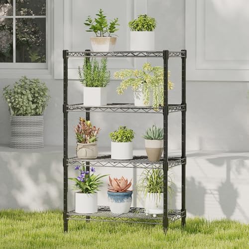 DUMOS 4-Tier Metal Storage Shelves, Shelving Unit, Storage Rack, 23.3" W