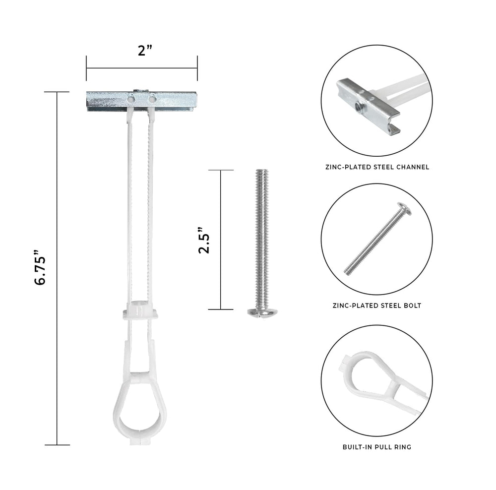 100-Pack 1/4"-20 Heavy Duty Quick Toggle Anchors with Bolts Set | for Dr...