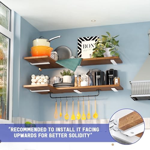 Goovilla Shelf Bracket, Floating Shelf Brackets 10 inch Long, 6 Pack, White