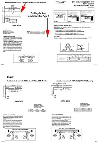 Dynasty 3000 Series Door Closer, Sprayed Aluminum, Spring 3