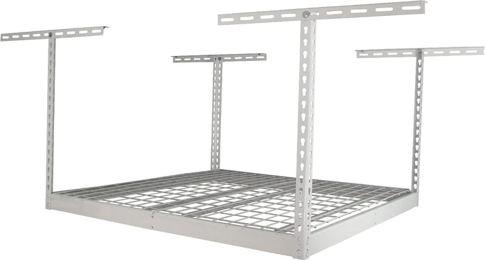 SafeRacks 4x4 Overhead Garage Storage Rack, White, 24"-45" Height