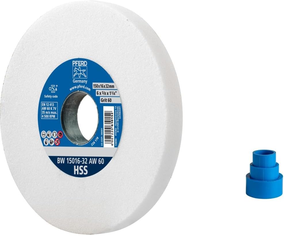 PFERD Vitrified Bench Grinding Wheel - HSS, 6" Diameter, 5/8" Thick...