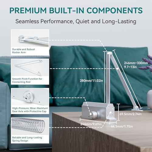 POWAWINI Grade 1 Heavy Duty Automatic Door Closer Residential Commercial