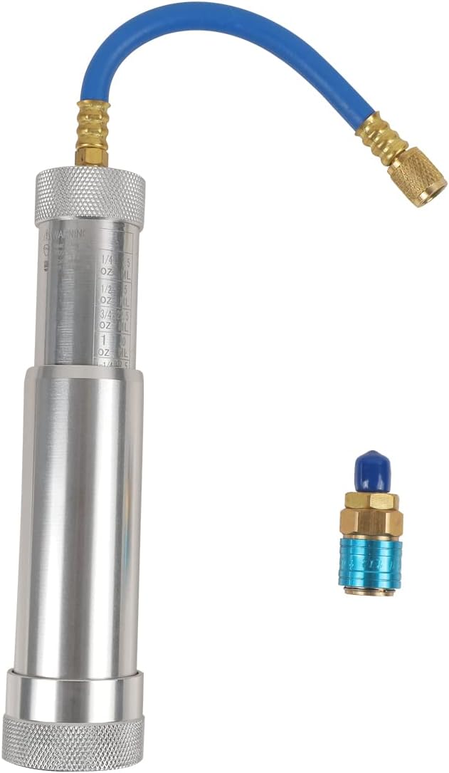 AC Oil Dye Injector Tool with Scale, R134A Compressor Oil Injector Kit