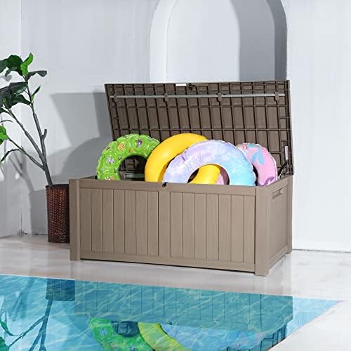 VEVOR Deck Box, 120 Gallon Outdoor Storage Box, 56.3" x 26.6" x 23....