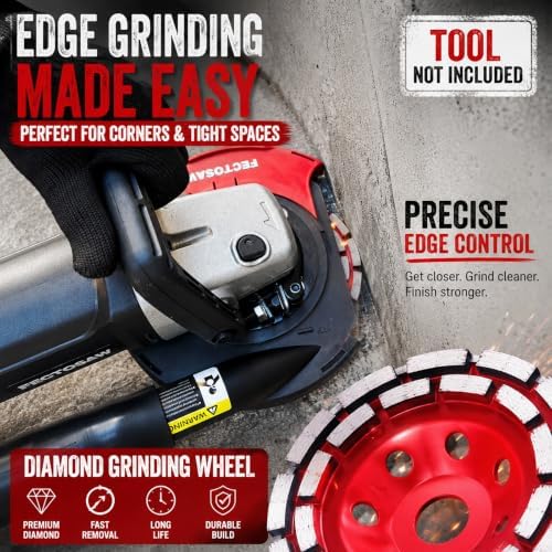 Dust Shroud for Angle Grinder with Diamond Grinding Cup Wheel, 4.5–5 Inch &am...