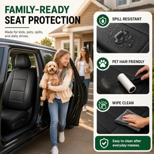 GIANT PANDA Front Seat Covers for Nissan Rogue Altima Sentra Versa Kicks Mura...