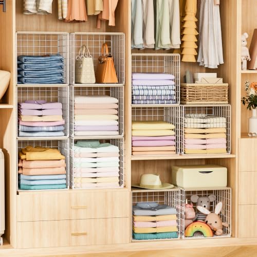 Hencawima 6 Pack Stackable Closet Organizer, Closet Organizers and Storage Sh...