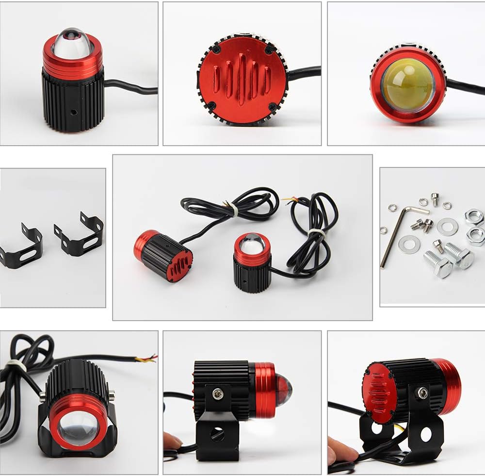 OPP ULITE Motorcycle Led Fog Lights 3000K Amber Yellow 6500K White Driving Li...