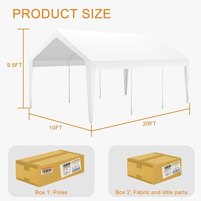10x20ft Metal Carport Garage