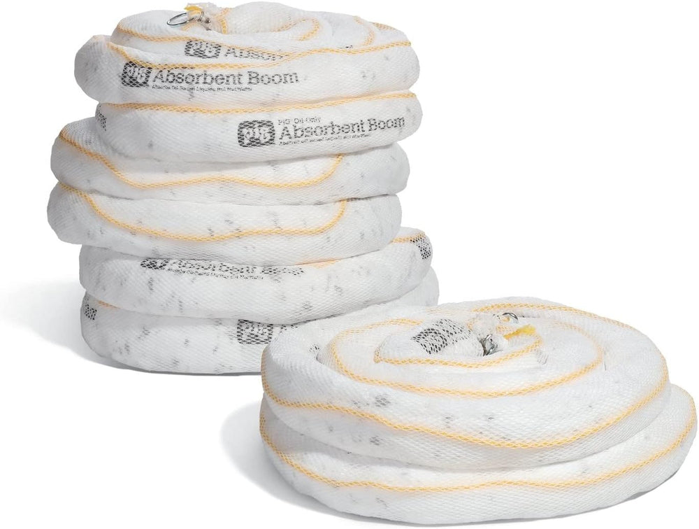 PIG Oil Boom - Oil-Only Absorbent Boom - 4 Pack - 3" x 20' Boom - Ab...