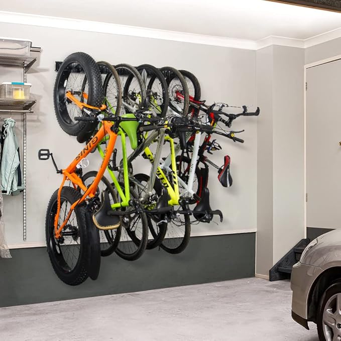 Ultrawall Stainless Steel Bike Storage Rack, 6 Bike Storage Hanger Wall Mount
