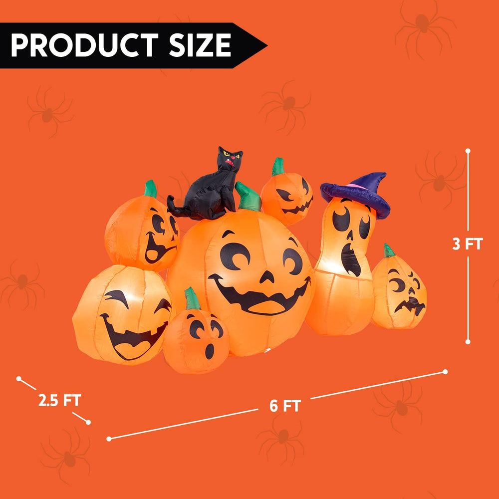 Joiedomi 6 FT Long Halloween Inflatable Outdoor Decorations, Pumpkin Blow Up ...