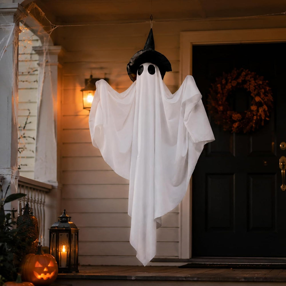 Halloween Hanging Light up Ghost Decorations Outdoor 2 Pack, 50 Inch Hallowee...