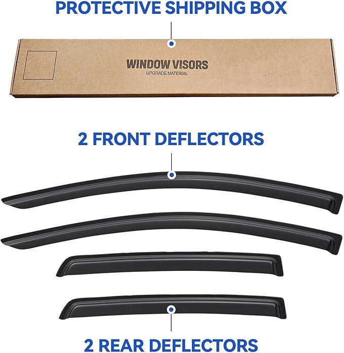 Window Visors Rain Guards for 2009-2014 Hyundai Genesis Sedan, Out-Channel