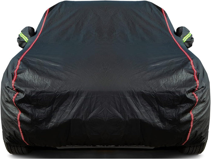 Breathable New Material, Waterproof Car Cover, Locks and Zipper Doors,