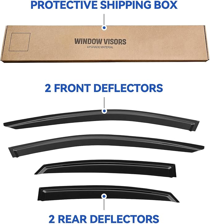 Window Visors Rain Guards for 2019 2020 2021 2022 2023 2024 Kia Forte,