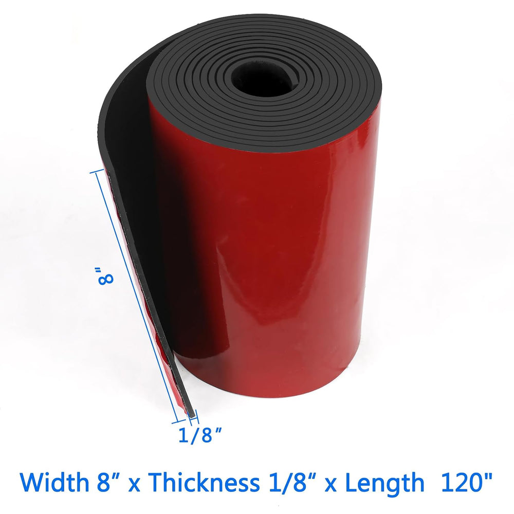 HooTown Adhesive Solid Rubber Strips, Self Neoprene Rubber Sheets Rolls Red