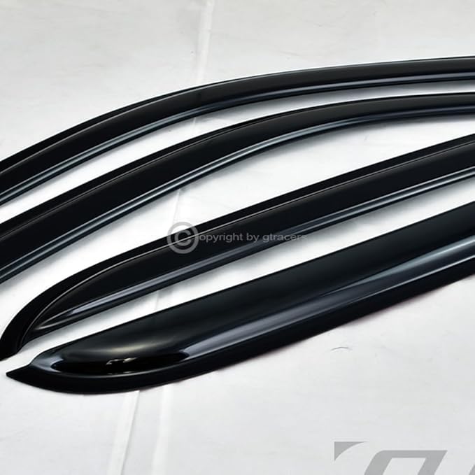 4Pcs Dark Smoke Tint Front Rear Window Deflector Sun/Rain/Wind Guards Shade