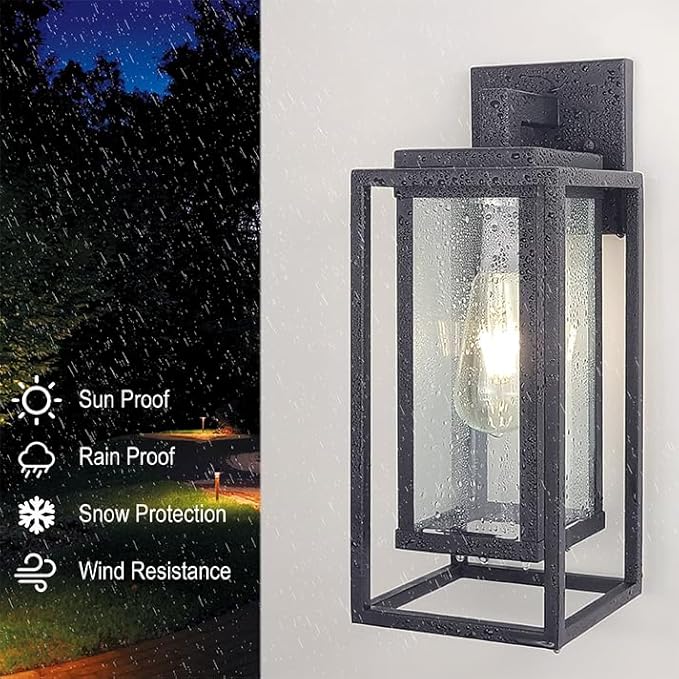 14" Outdoor Wall Light Fixtures Waterproofed Exterior Lantern W/Sturdy (...