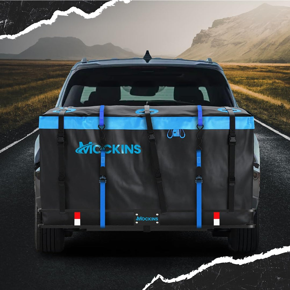 Mockins 25 Cu Ft Large Weatherproof Trailer Hitch Cargo Carrier Bag Set | 60&...