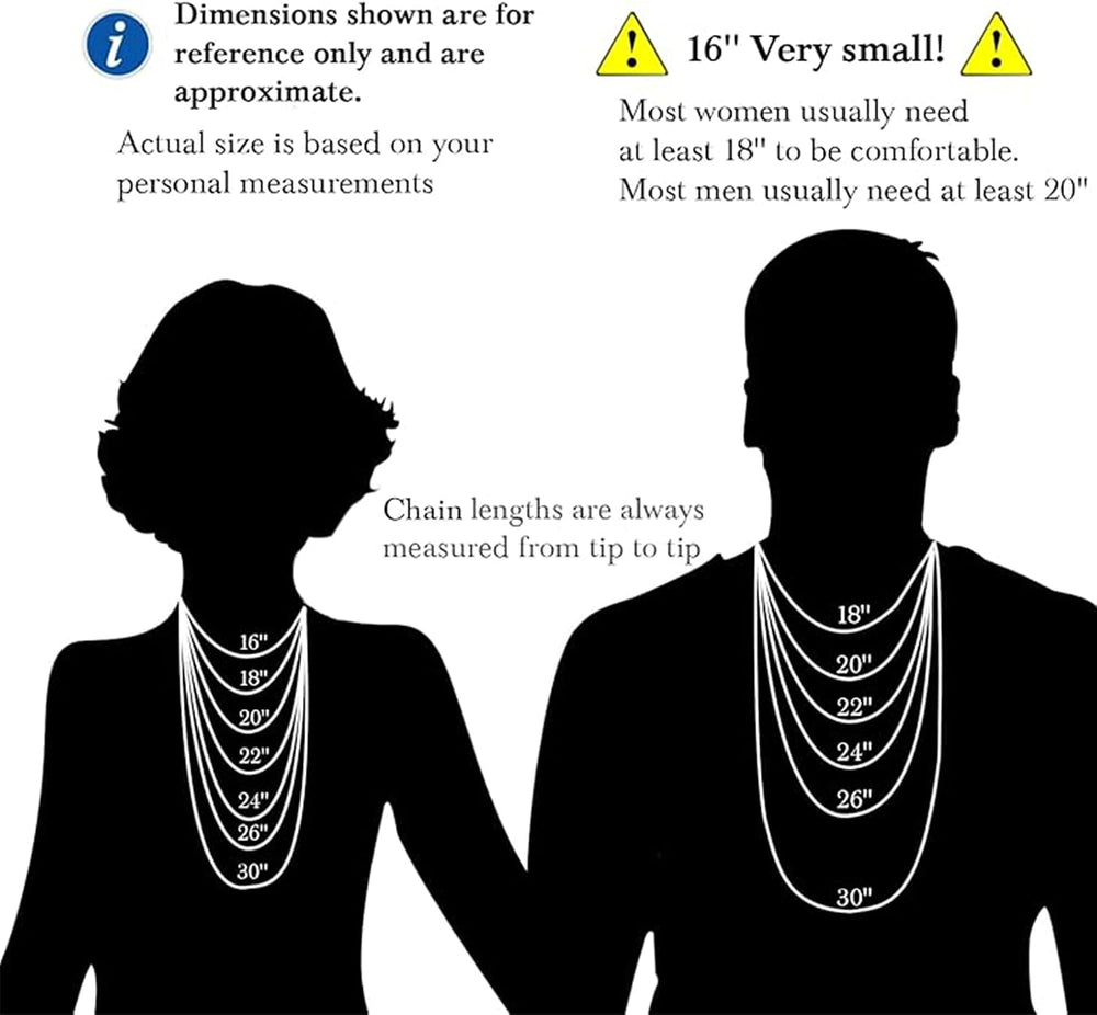 14K Gold Chain Necklaces for Women & Men, 1.5mm/2mm/2.5mm Simple Rope Lin...