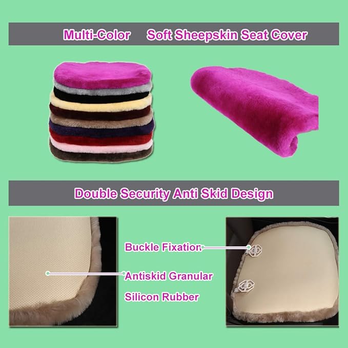 Fluffy Genuine Australia Sheepskin Car Back Seat Cover