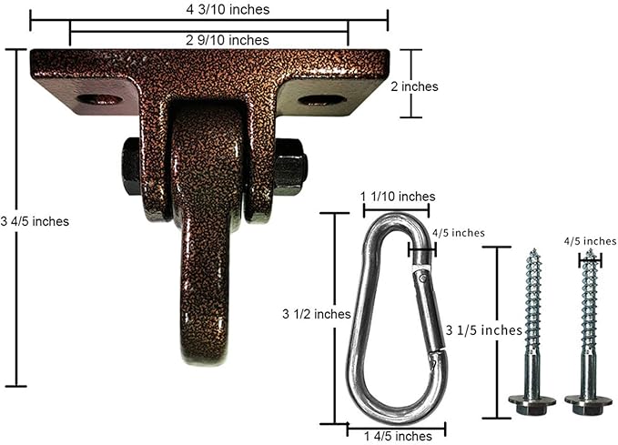 Heavy Duty Bronze Swing Hangers Screws Bolts Included Over 5000 lb Capacity (...