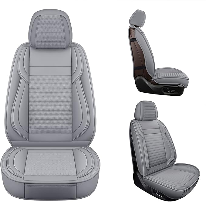 LINGVIDO Car Seat Covers, Breathable and Waterproof Faux Leather Automotive