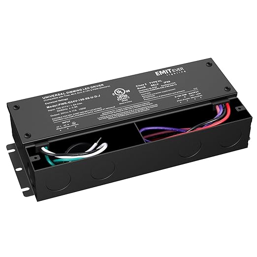 EMITEVER Dimmable Led Driver, 100W AC 100V-277V to DC 24V Transformer, 5-in-1