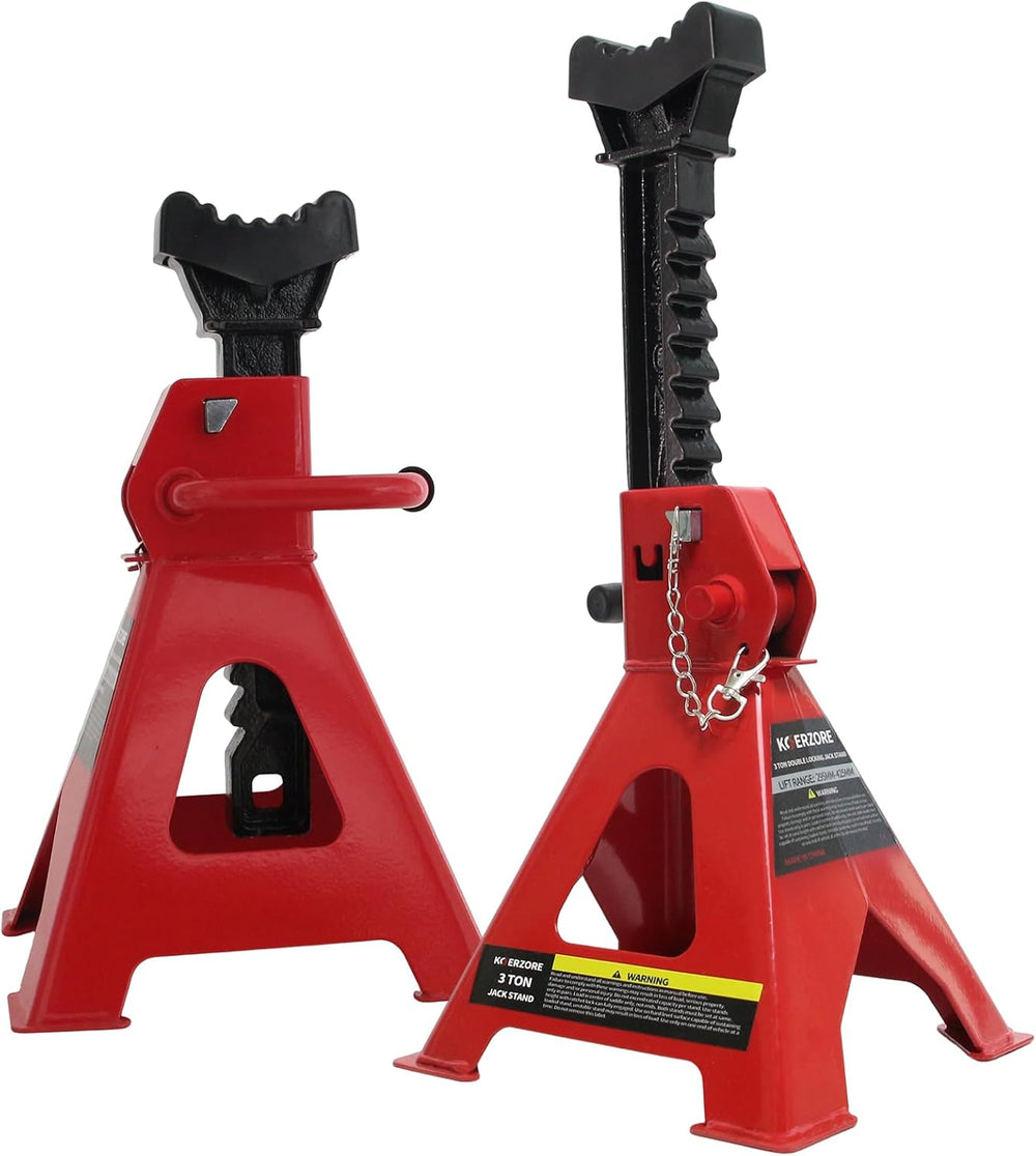 3 Ton Jack Stands, 1 Pair Heavy Duty Steel Car Jack Stands with Double Lockin...