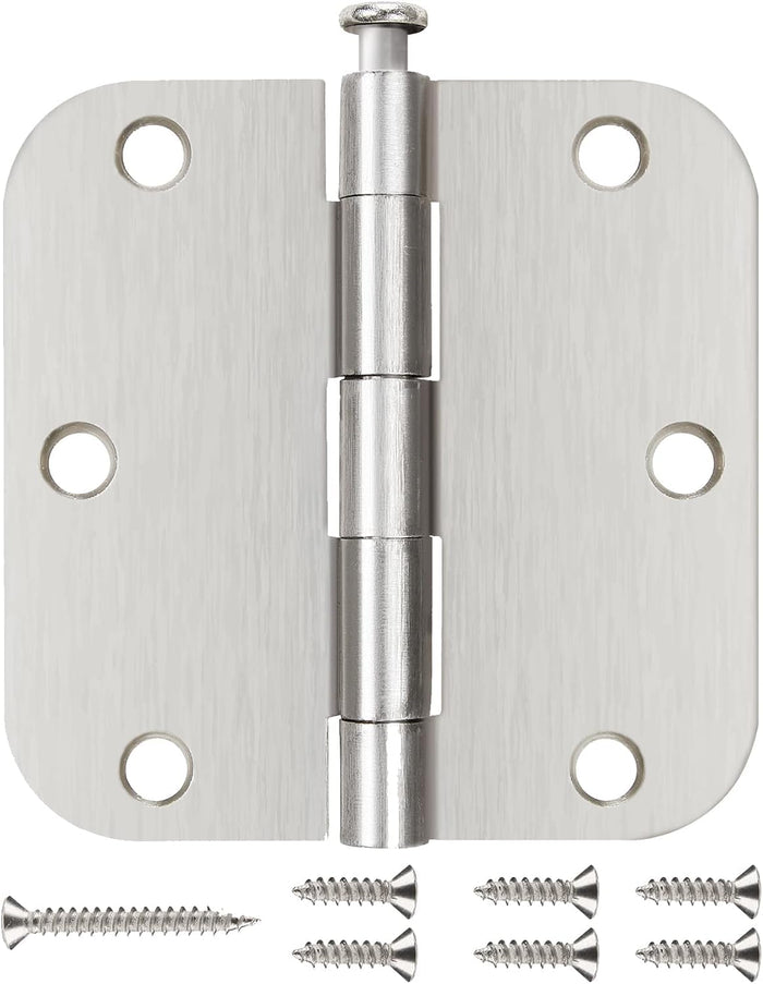 36 Pack Interior Brushed Nickel Door Hinges 3.5" with 5/8" Radius Corners