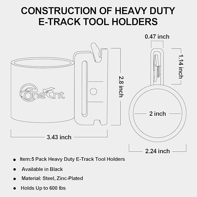 5 Pack E-Track Tool Holders|E Track Accessories