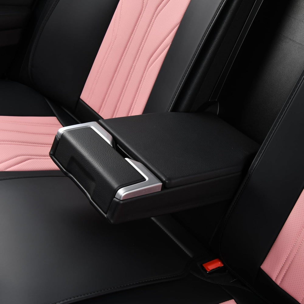 FLORICH Leather Seat Covers Pink Car Seat Covers Full Set Car Seat Protectors...