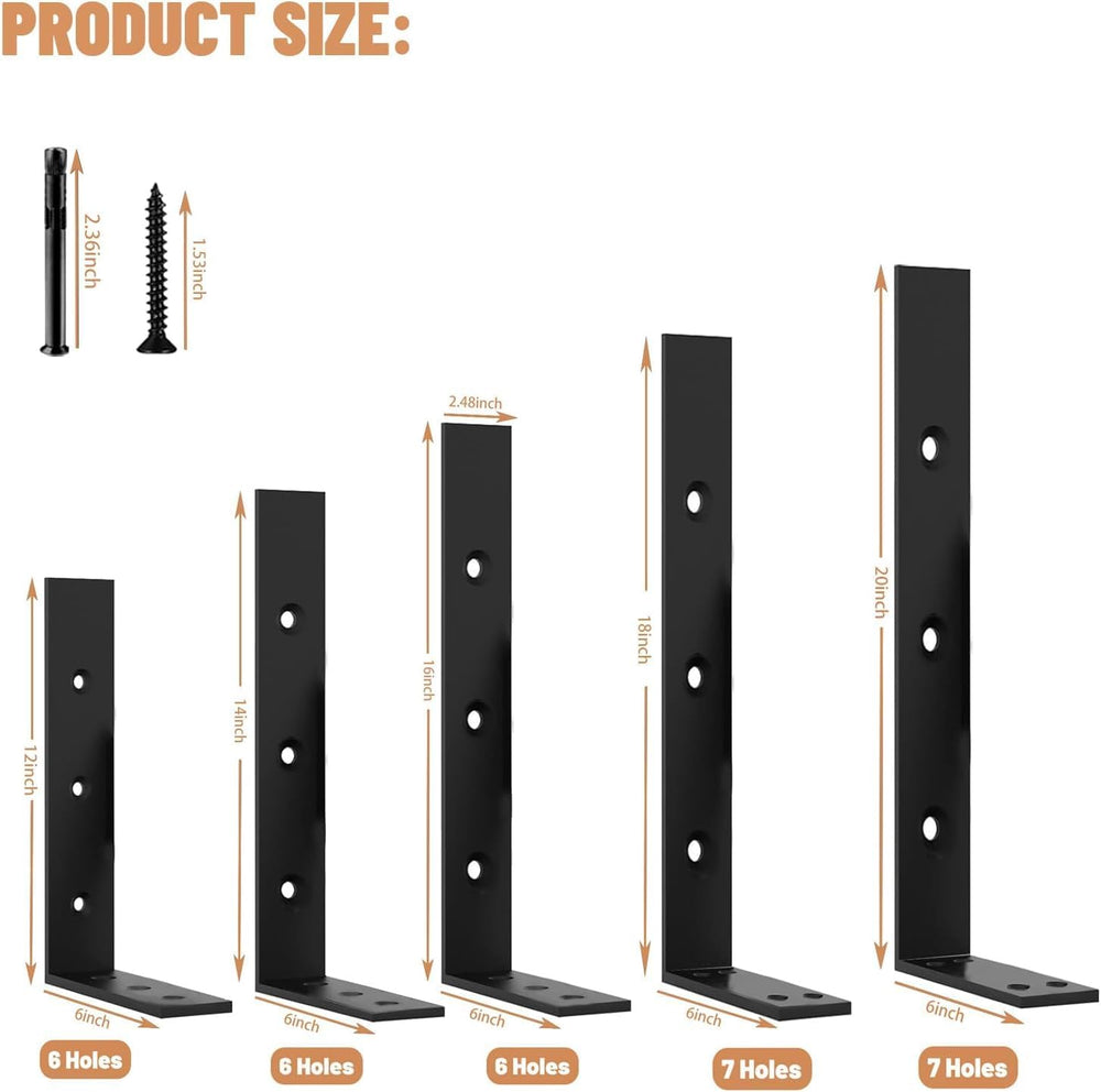 Premium Heavy Duty Countertop Brackets 20 inch 4 Pack (2/5" Thick),Grani...